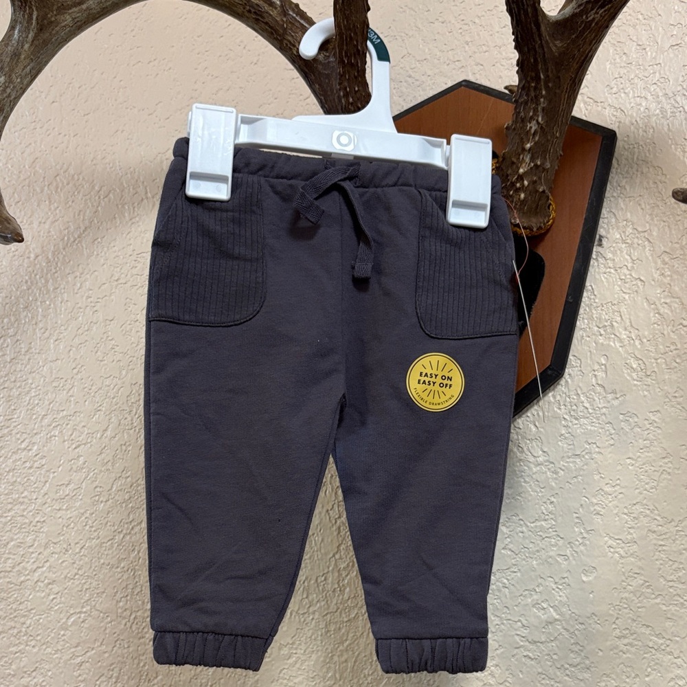 Cat & Jack Charcoal Joggers with Yellow Patch